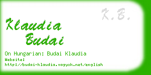 klaudia budai business card